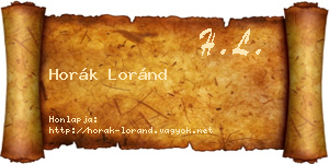 Horák Loránd névjegykártya