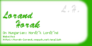 lorand horak business card
